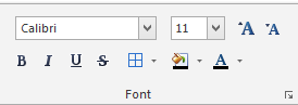 2. Font toolbar