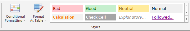 5. Styles toolbar