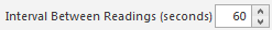 9. Interval between readings (seconds)