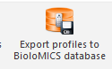 4. Export profiles to 
BioloMICS database button