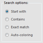 4. Search options