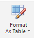 2. Format As Table button