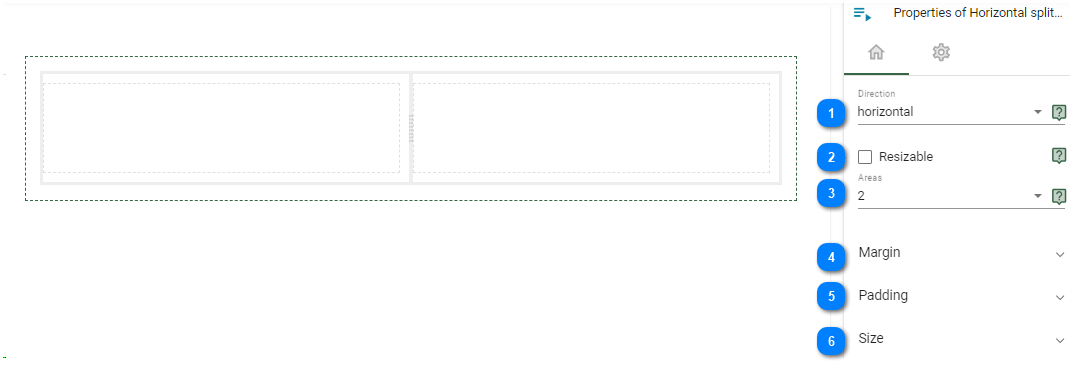 Container: Horizontal splitter